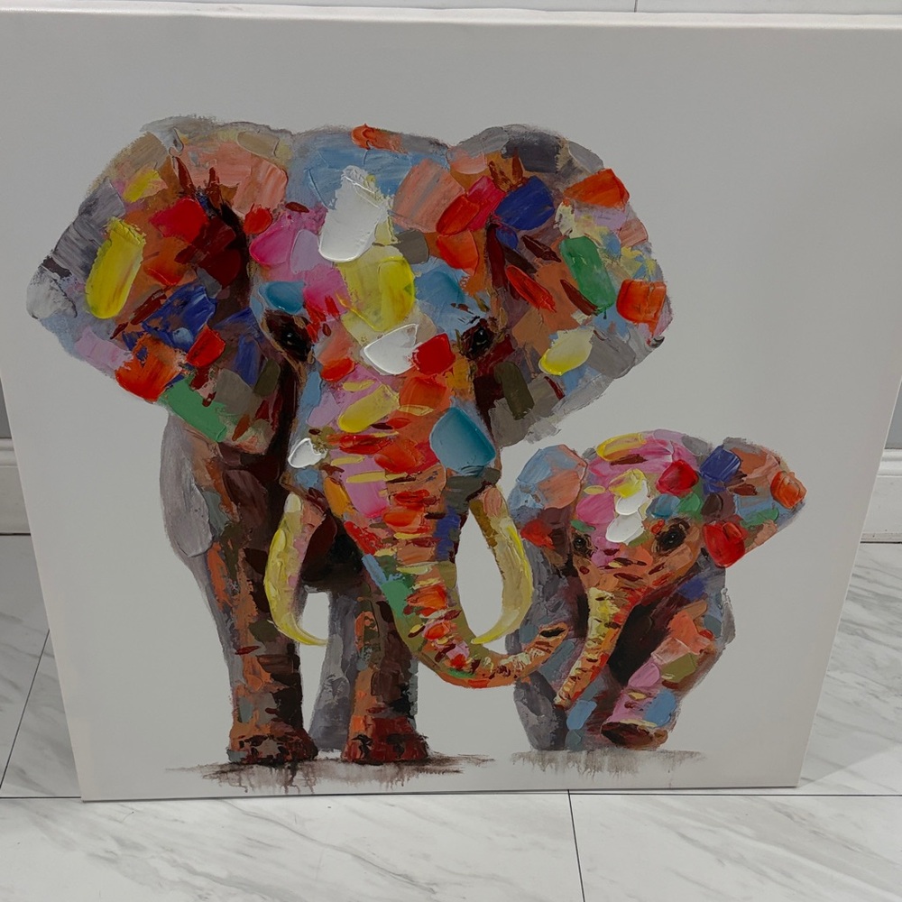 Colorful Elephant Canvas Art